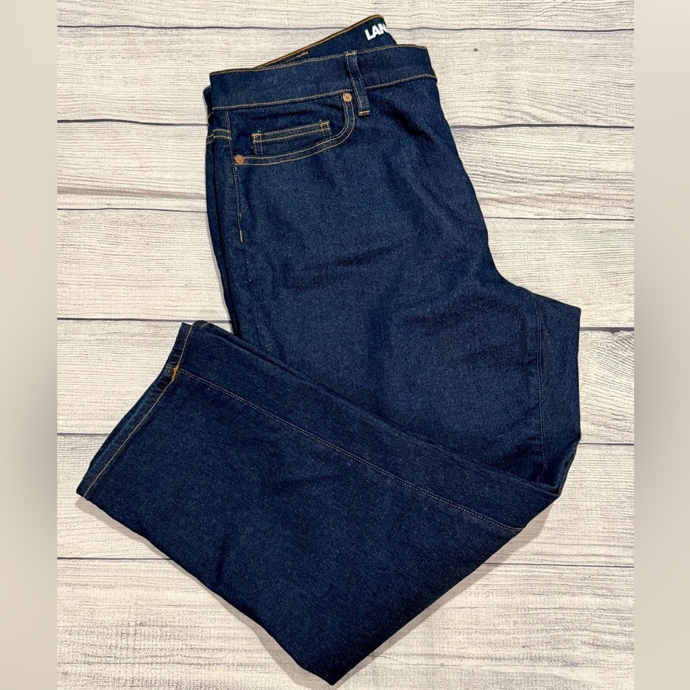 Lands' End Size 16 High Rise Straight Leg Blue Jeans - Picture 4 of 12